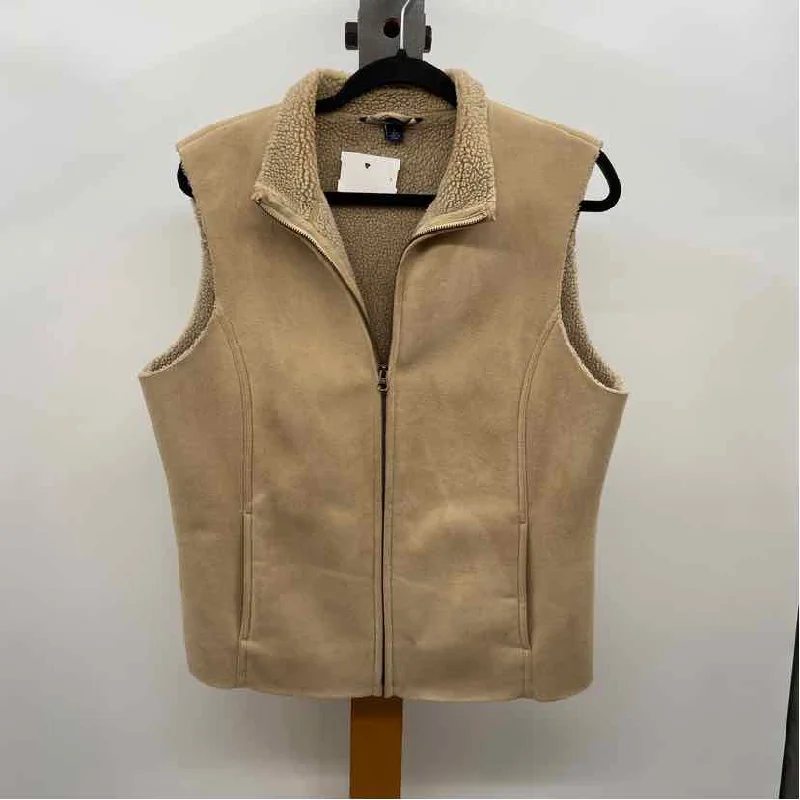 First Order Discount Lands End Women's Size M Tan Solid Vest