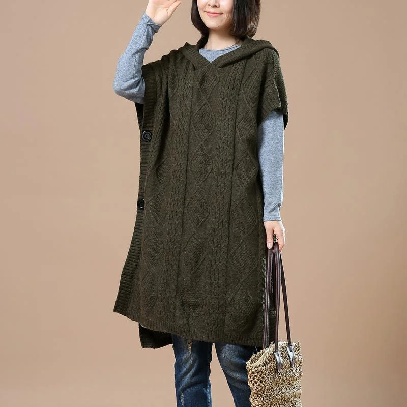 Hot Sale Tea green sweater plus size winter dresses hoodie