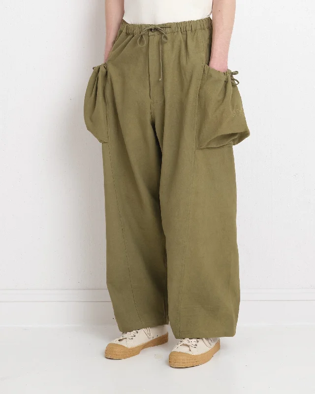 Summer Essentials Salt Pants - Olive Slub