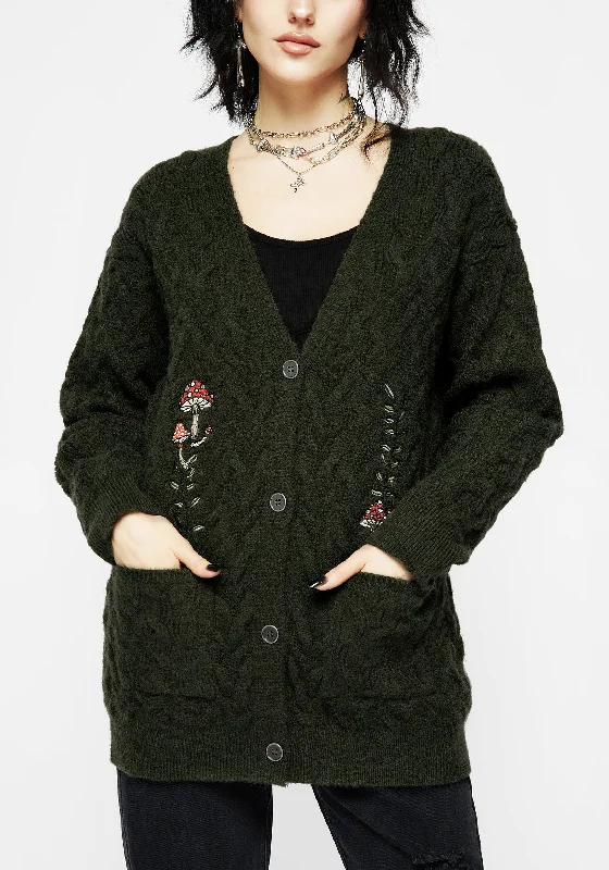 Hot Trends Seelie Embroidered Cable Knit Cardigan