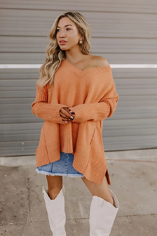 Discover Now Comfortable Women's Clothing Falling Leaves Knit Sweater in Light Rust