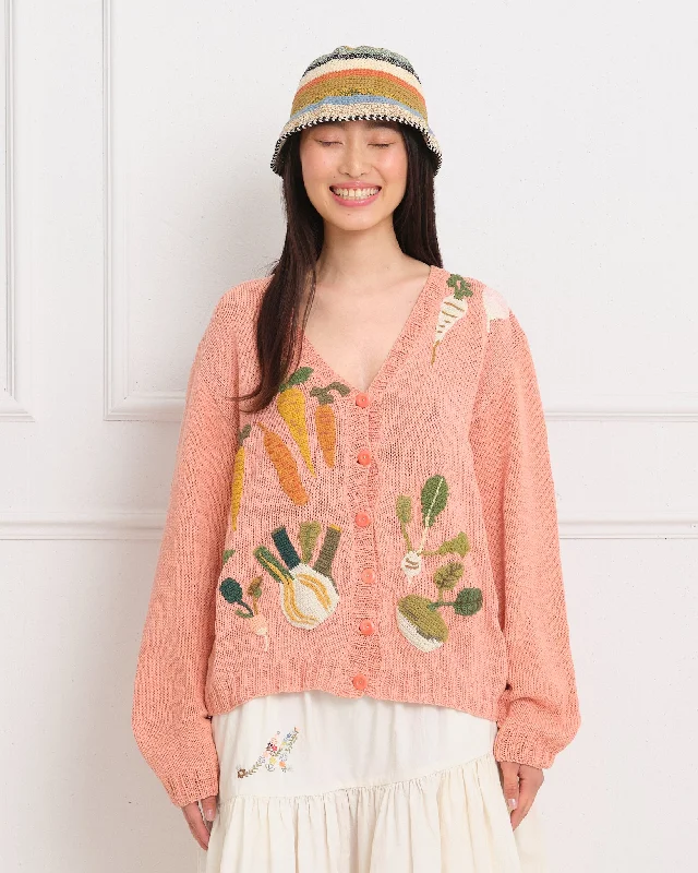Classic Women's Fashion Twinsun Knit Cardigan - Pink Rooting For You