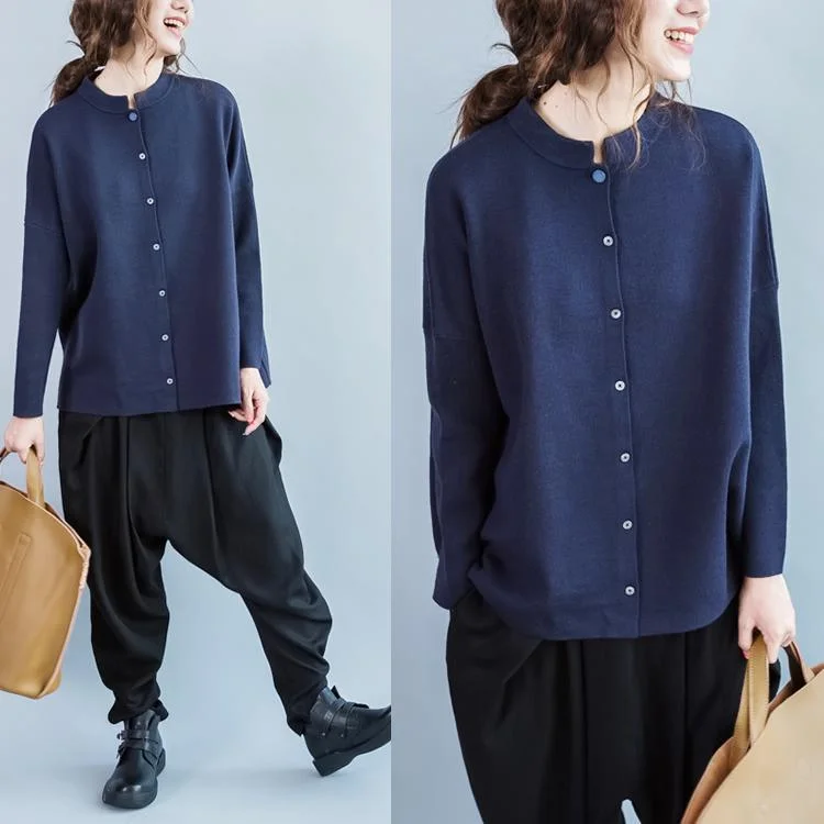 Bid Farewell To The Old Season Navy cashmere sweater coat knitted cardigan knit top Bid Farewell To The Old Season Navy cashmere sweater coat knitted cardigan knit top