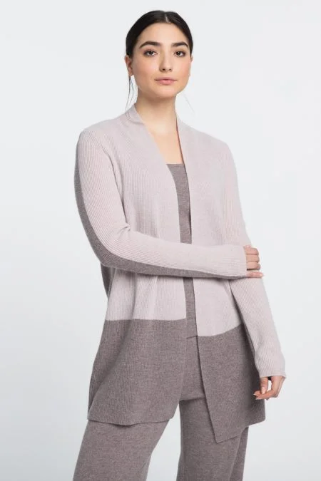 Season Sale Kinross Cashmere Rib Colorblock Cardigan