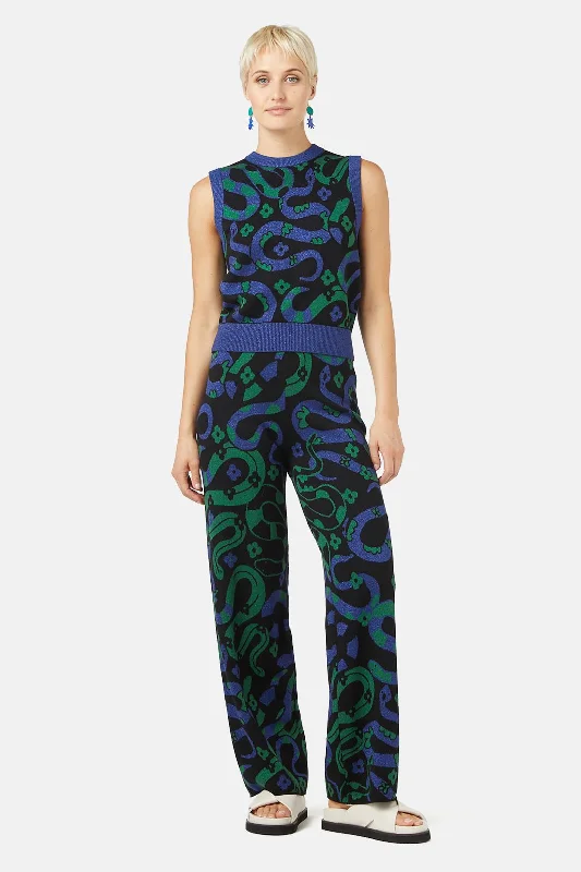 Trendy Women's Wear Flower Snake Knit Vest