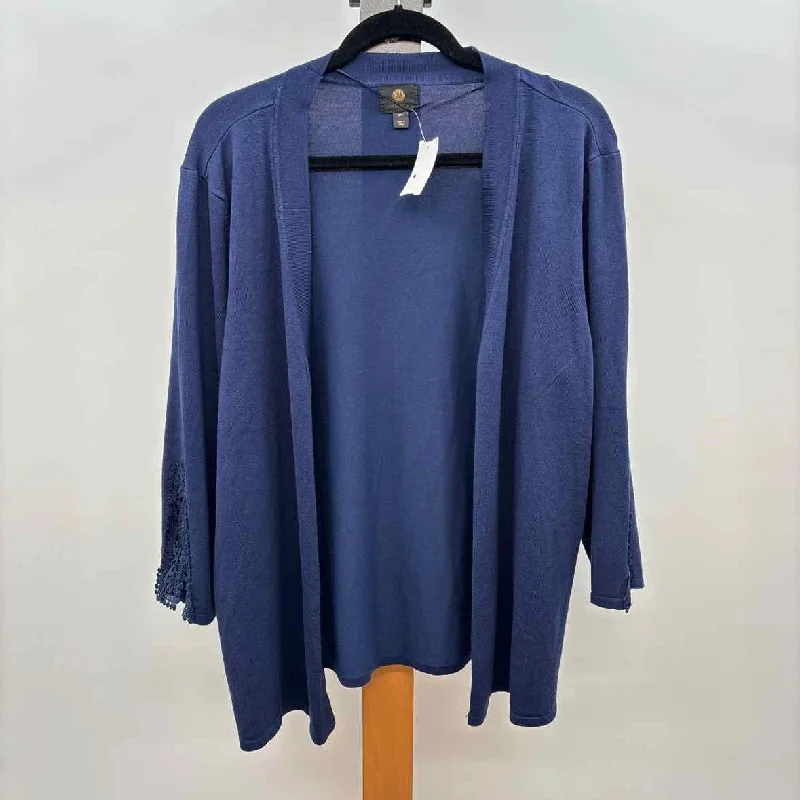 Evening Looks JM Collection Women's Size XXL Navy Solid Cardigan