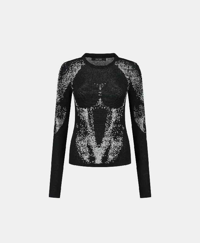 Day-To-Night Styles Black Inola Knit Top