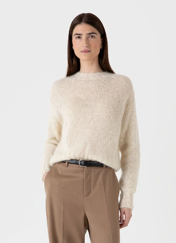 Essentials On Sale Women's Mohair Silk Jumper in Ecru