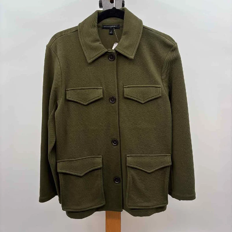End Of Month Blowout Banana Republic Women's Size S Green Solid Jacket Shacket