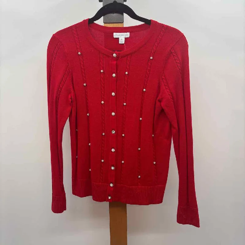 Discover Now Charter Club Women's Size S Red Beaded Cardigan