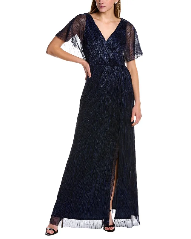 Casual Chic Adrianna Papell Crinkled Mesh Maxi Dress