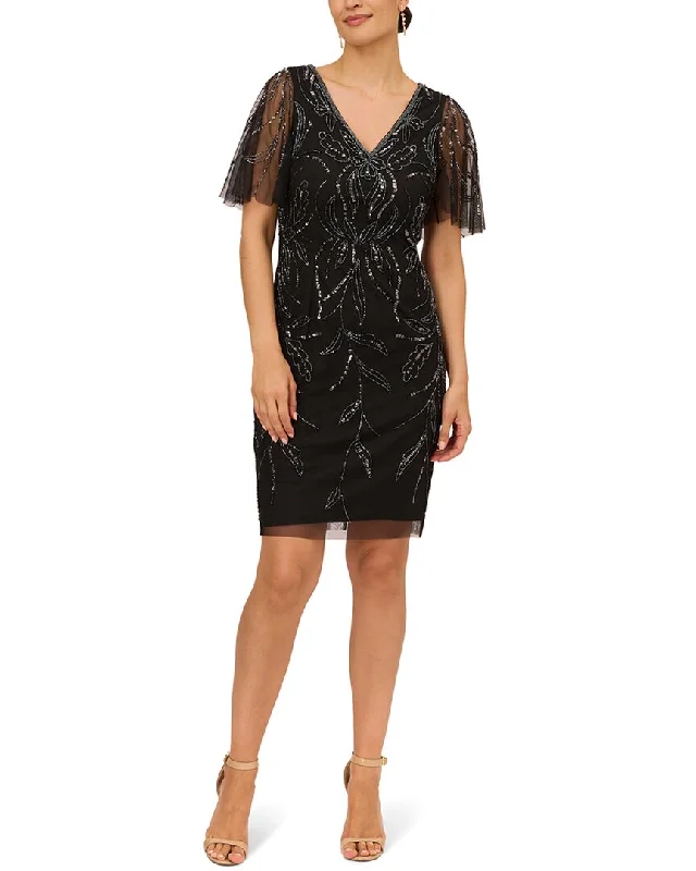 Chic Style, Always In Vogue Adrianna Papell Sheath Lace Midi Dress