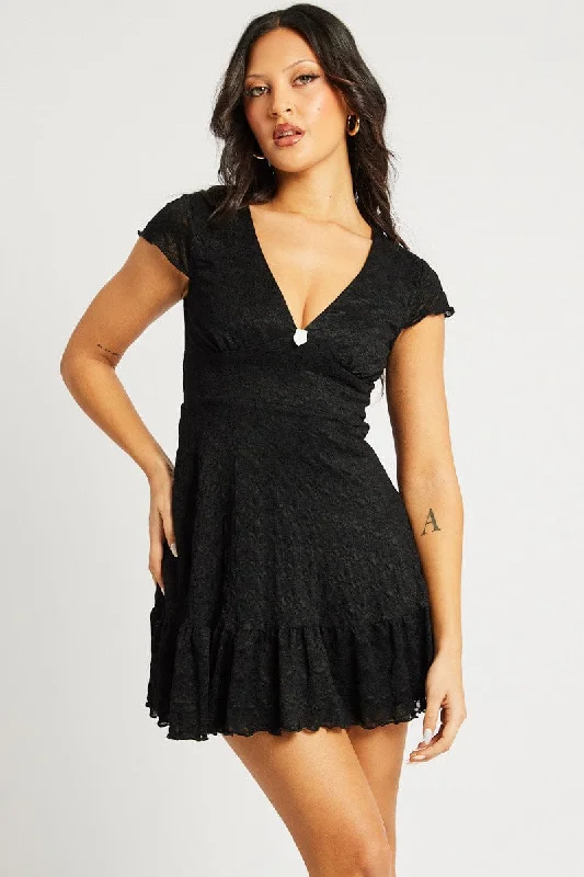 Elevate Your Wardrobe Black Mini Dress Lace