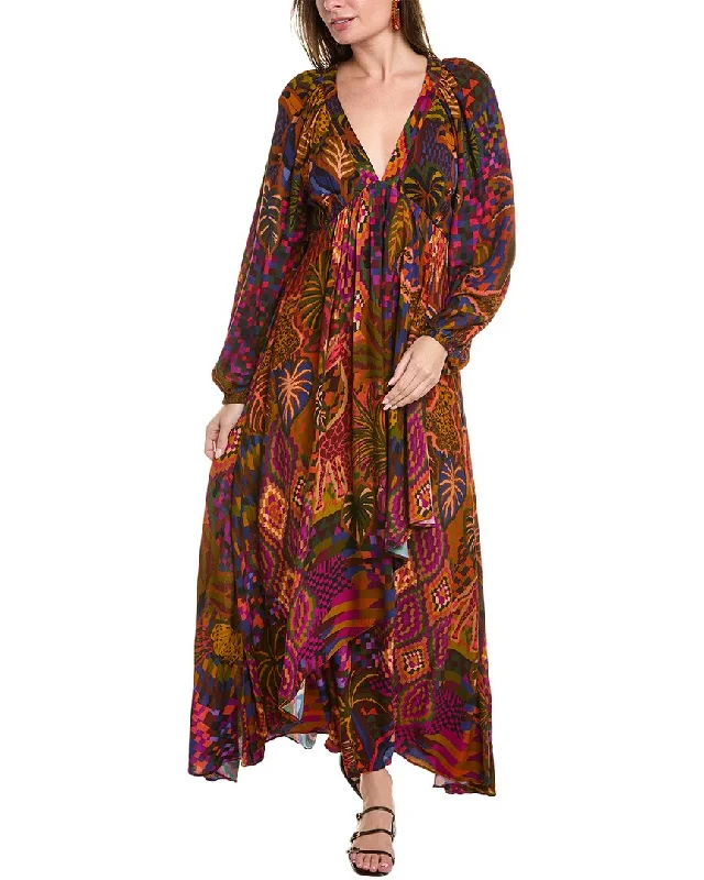 Hot Trends FARM Rio Jungle Animals Tapestry Maxi Dress