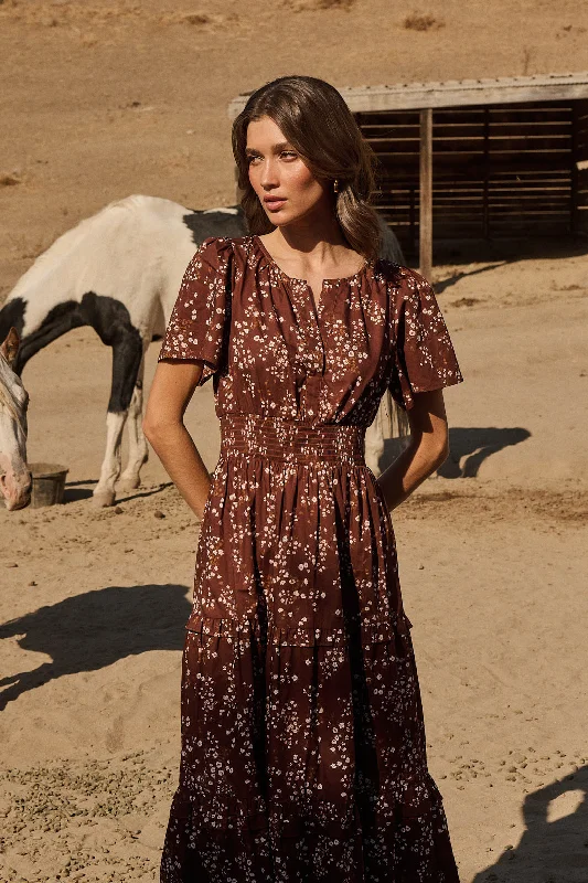 Seasonal Sale Gibson Floral Palmer Poplin Tiered Maxi Dress
