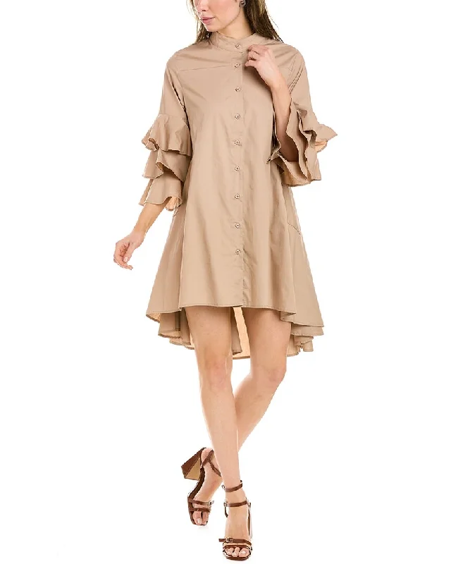 Chic Urban Fashion Look Gracia Layered Ruffle Sleeve Shirtdress