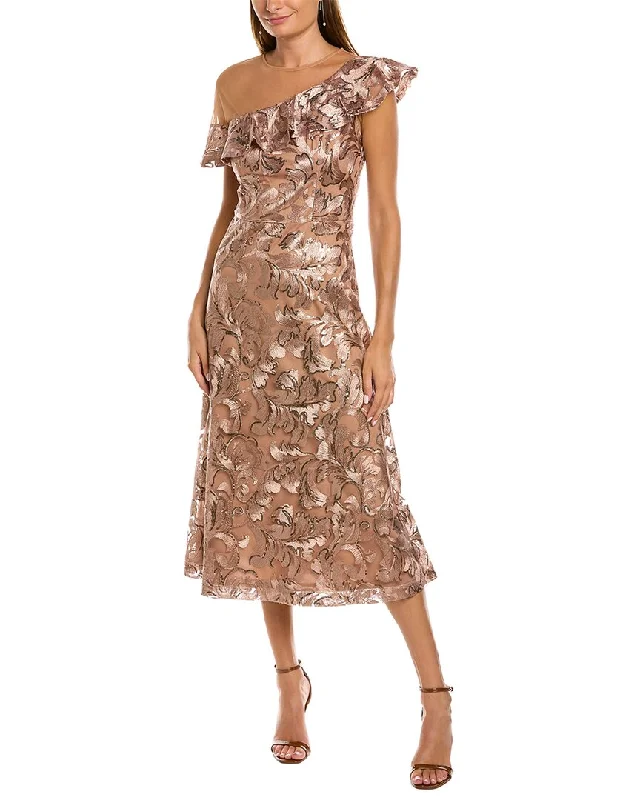 Art Deco Geometric Pattern Look JS Collections Lucy Lace Midi Dress