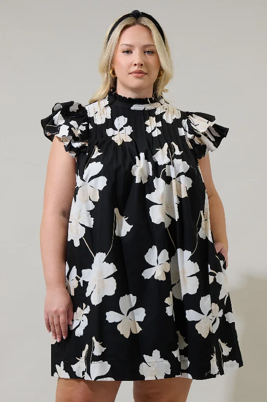 Contemporary Chic Medina Floral Lovel Shift Mini Dress Curve