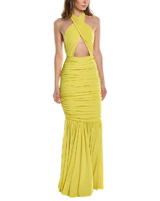 Imeless Style Norma Kamali Cross Halter Fishtail Gown