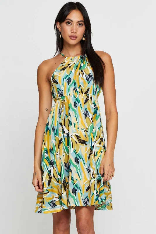 Latest Trends Print A Line Dress Mini