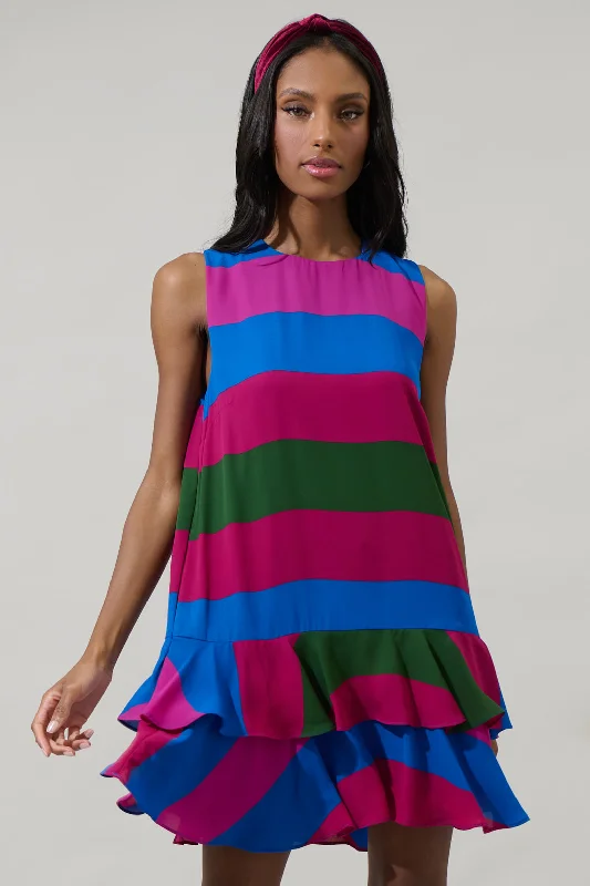 Seasonal Trend Saige Striped Una Shift Mini Dress