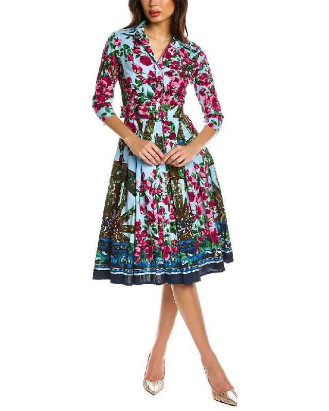 Dreamy Aesthetic Samantha Sung Patricia Wool & Silk-Blend Shirtdress