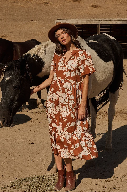 Summer Fashion Surrey Floral Amayah Tiered Midi Dress