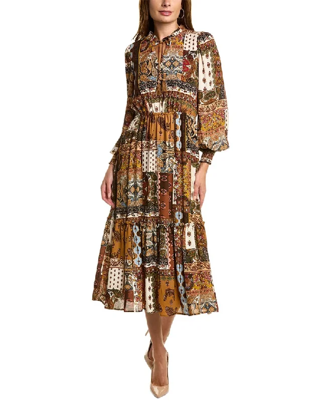 Crazy Discounts, Hurry Up T Tahari Patchwork Midi Dress