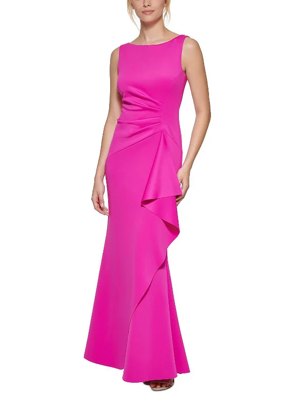 Trend Forward Threads For Her Womens Cascade Ruffle Maxi Evening Dress