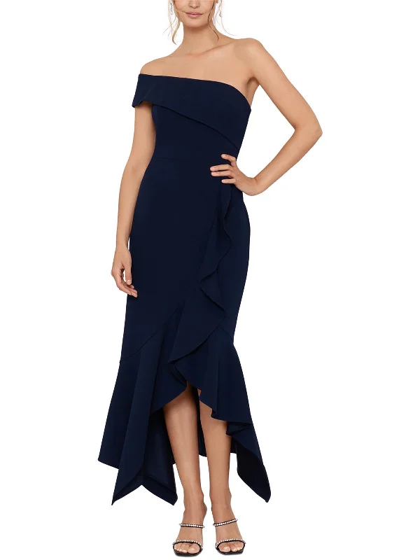 Ends Soon Womens Crepe One Shoulder Evening Dress