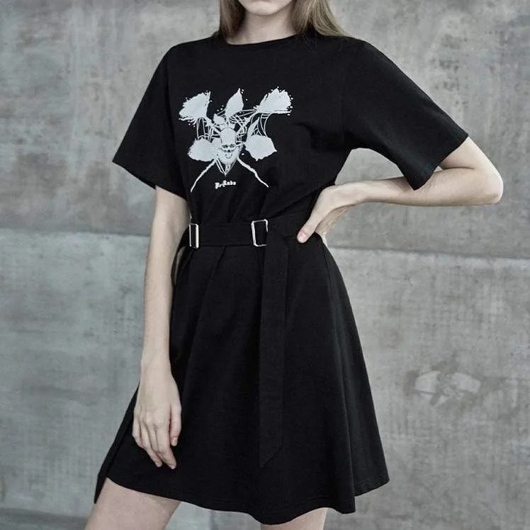 Trendsetter's Closet Women's Gothic Roses Skull Sashes Dresses