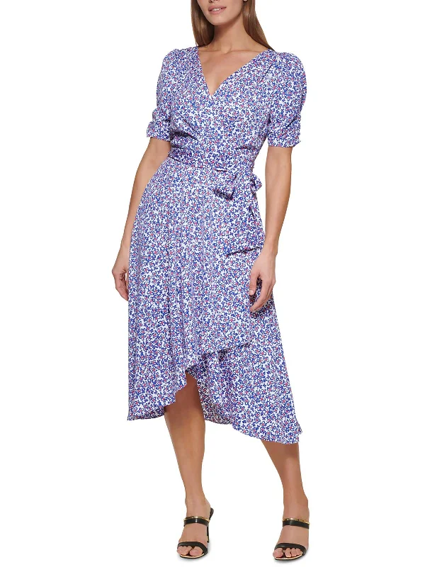 Flash Sale Now Womens Midi Floral Wrap Dress