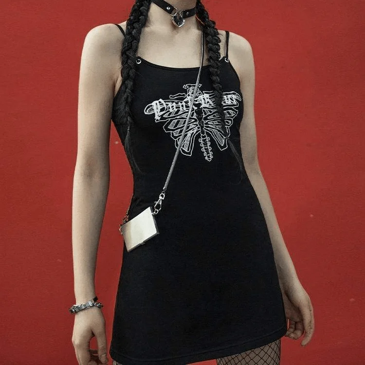 Effortless Chic Apparel Women's Sexy Skelenton Slim Slip Dresses