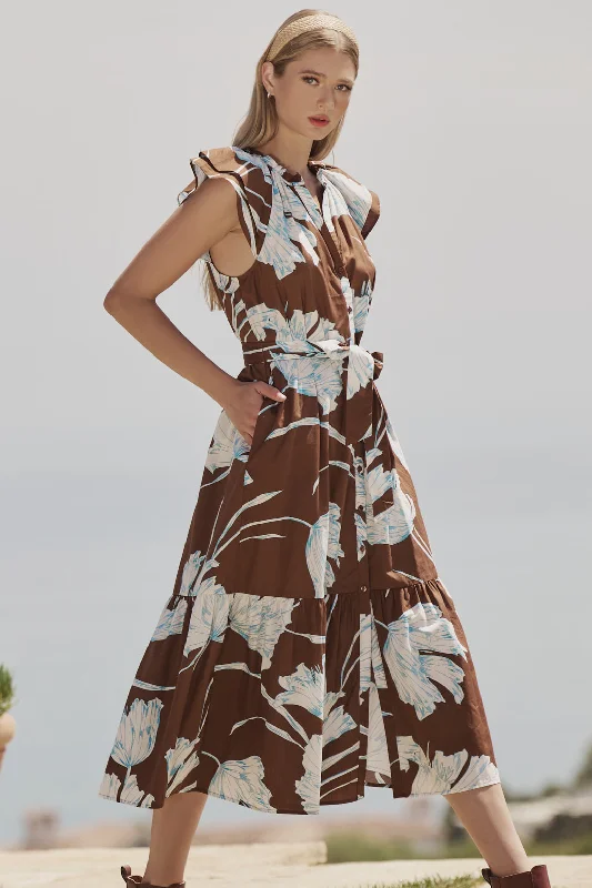 Hot Sale Zico Floral Charlotte Button Midi Dress