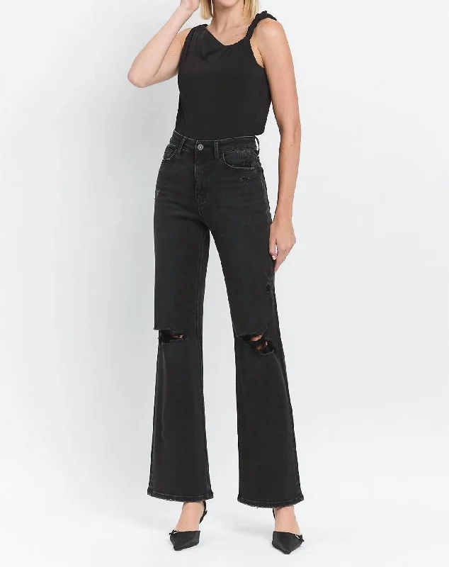 Wardrobe Update 90's Vintage Flare Jeans In Black