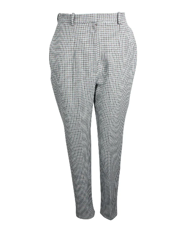 Snag Fabulous Fashion Bargains Alexander McQueen Houndstooth Trousers in Blue Wool