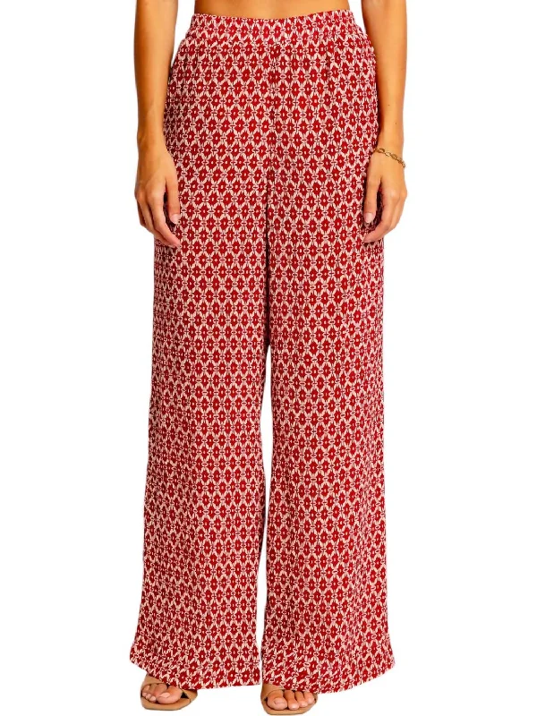 Browse Our Top Products Annie Wide Leg Pants In Red Geo