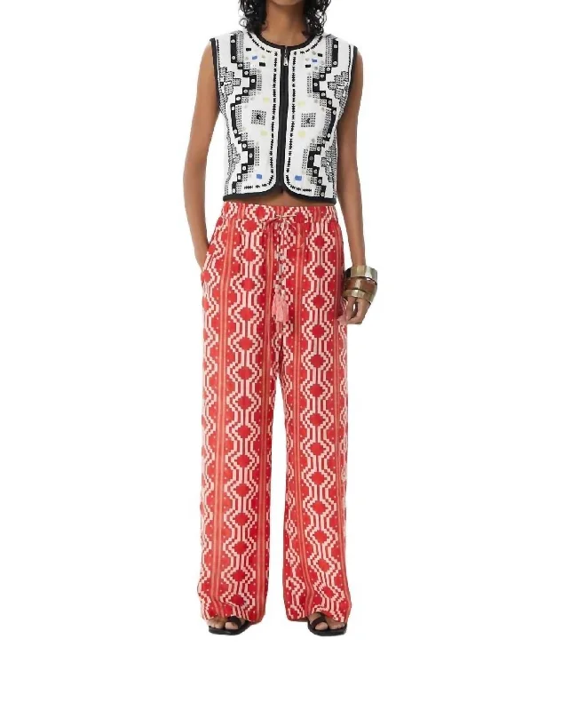 Athleisure Wear Special Offer Ayacucho Africa Pants In Ethnic Red