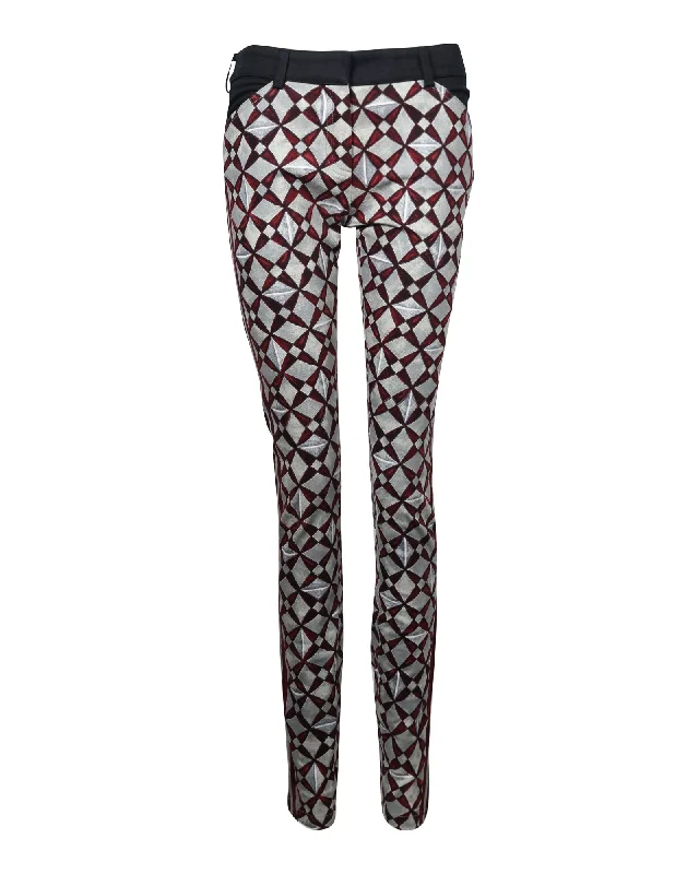 The Latest Fashion Trends Balenciaga Geometric Printed Pants in Grey Cotton