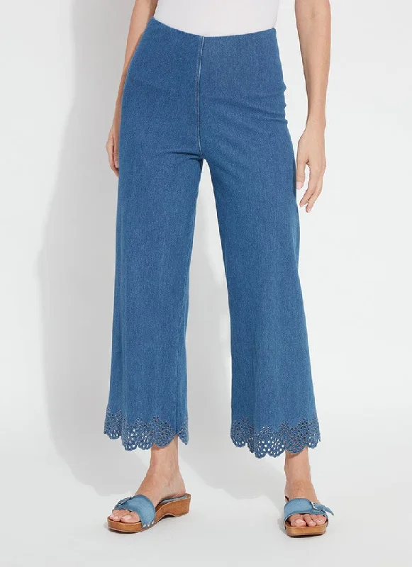 Refined Look Cropped Embroidered Eyelet Wide Leg (26" Inseam)