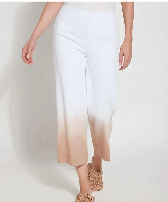 Forward Trendsetter Cropped Wide Leg Ombre Pants In Multi