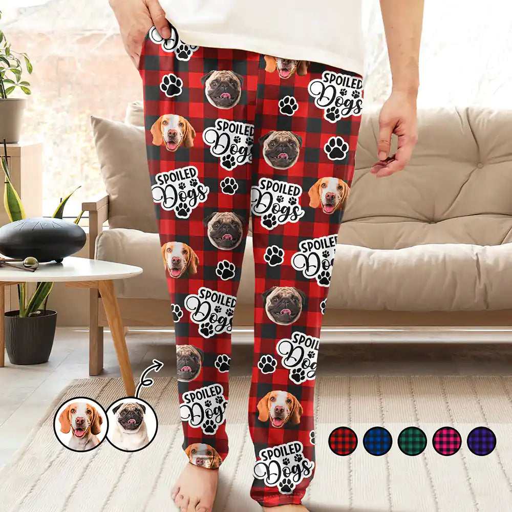 Fashion Forward Custom Photo Pet Face Spoiled Pets - Personalized Pajama Pants