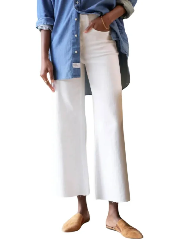 Dive Into Trendy Women's Fashion Galway Gaucho Denim Jeans In White