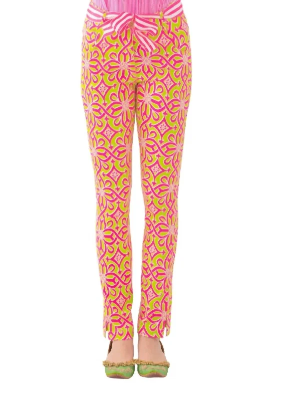 Absurdly Cheap Sale Gripeless Cotton Spandex Jeans - Piazza In Lime/pink