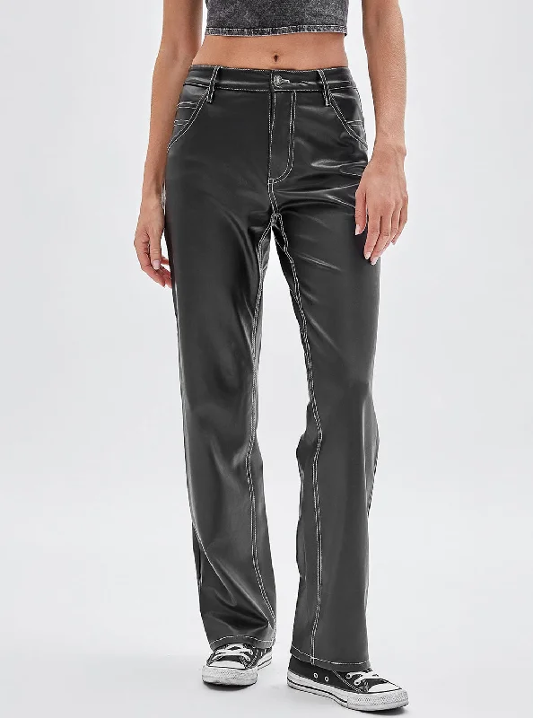 Seasonal Clearance Guess Originals Black Faux Leather Carpenter Pants