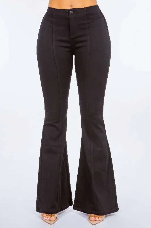 Trend Forward Threads For Her High Waist Pull On Flare Jeans In Black