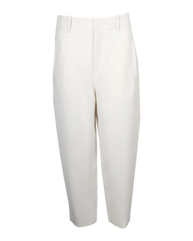 Trend Forward Threads For Her Isabel Marant Cropped Trousers in Ivory Acetate