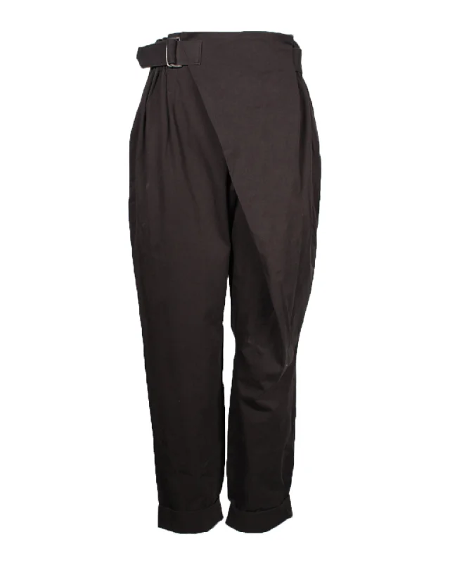 Chic Style, Always In Vogue Issey Miyake Half Wrap Pants in Brown Cotton