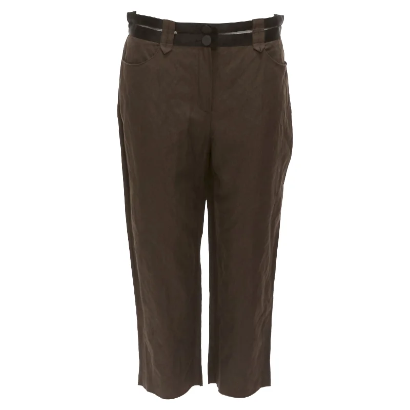 All Season Basics Discount Lanvin Cotton Blend Sheer Waistband Crop Pants