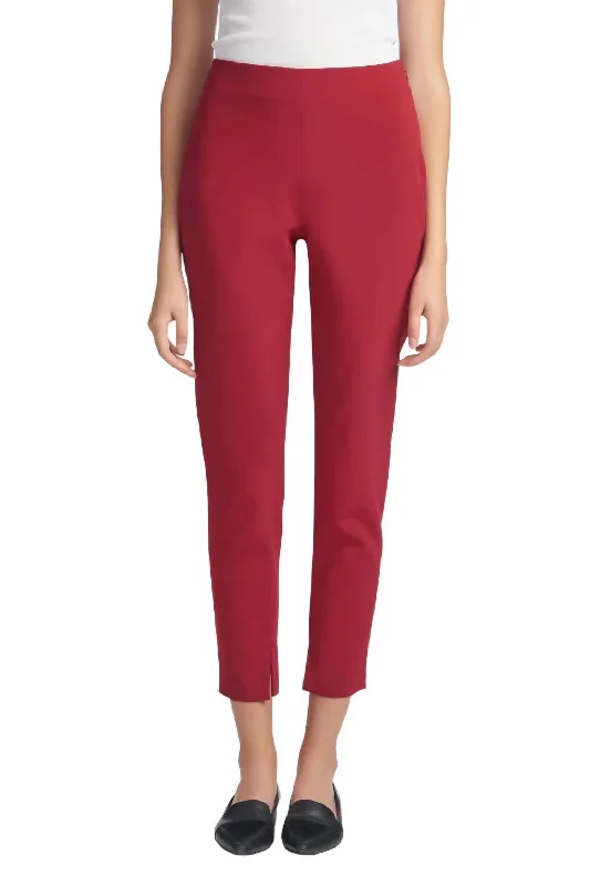 Pastel Styles Larisa Pants In Dark Red